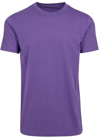 Build Your Brand Herren T-Shirt Round Neck, Männer Basic T-Shirt mit Rundhalsausschnit, Regular Fit, Baumwolle, Ultraviolet, 3XL