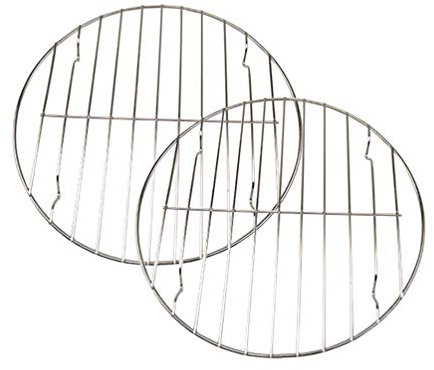 Cabilock 2 Piezas Rejilla para Asar Al Vapor para Hornear Rejilla para Hornear De Acero Cable Rejilla Vaporera Redonda Rejilla para Asar Pescado Wok Rack Pez Parrilla De La Barbacoa Mini
