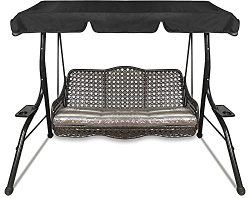 Generic 8N2U Replacement Canopy for Swinging, Acrylic, Black, L: 195 x 125 x 15cm / 77'' x 49'' / 5.9''