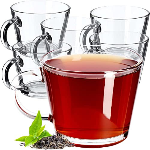 KADAX Teegläser 380 ml, Wassergläser mit Henkel, Glastassen, Saftgläser, Gläserset, Gläser für Tee, Kaffee, Wasser, Drink, Eistee, Saft, Trinkgläser, Kaffegläser (6 Stück)