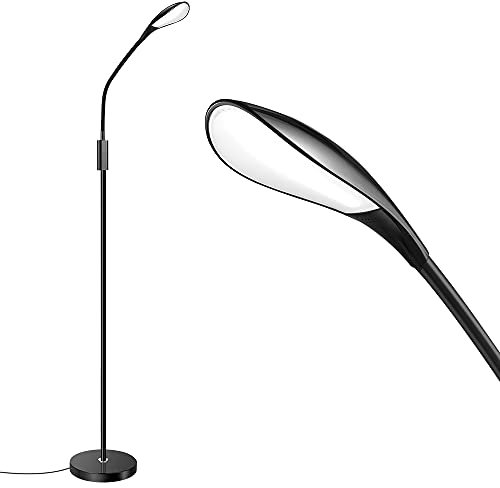 Licchily LED-Stehlampe, dimmbares Stehlicht mit 3 Helligkeitsstufen, verstellbare Schwanenhals-Leselampe für Büro-Schlafzimmer-Wohnzimmer, 5000K / 7W/ 500LM / 100-240V AC