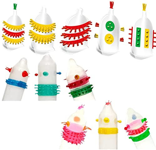 Kondome, Besonders Empfindlich Spike Kondom Adult Sex G-Punkt stimulieren Condom (Packung mit 10 verschiedenen Design) (A)