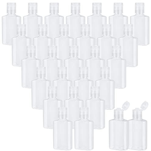 MUKCHAP 100 PCS 30ml Plastic Travel Bottles, 1oz Clear Flip Cap Empty Bottles for Travel, Outdoor Camping, Business Trip