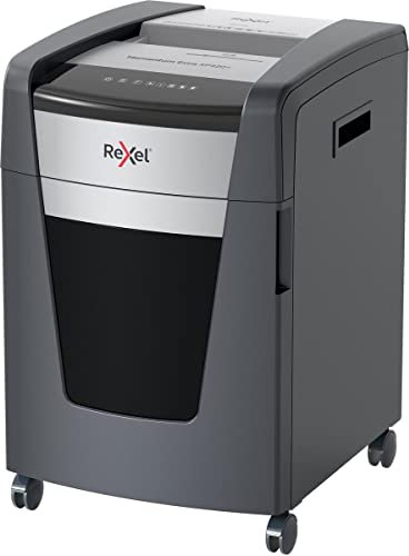 Rexel Aktenvernichter Momentum Extra XP420+, Partikelschnitt, 23-21 Blatt A4 (70-80 g/m²) Kapazität, Sicherheitsstufe P4, Anti-Papierstau-Technologie, 60L Abfallbehälter, schwarz, 2021421XEU