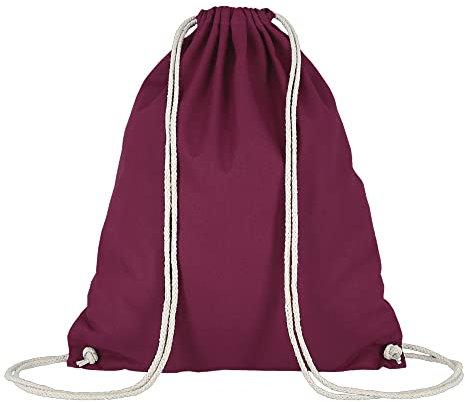 Veproli Baumwoll Turnbeutel Sportbeutel Zuziehbeutel Gymsack Sack Jute Schule Rucksack (Bordeaux)