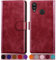 SUANPOT [RFID Schutz für Huawei P20 Lite Hülle PU Leder Handyhülle Lederhülle Klapphülle Kartenfach Flip Cover für Huawei P20 Lite Handy hülle Leather Wallet Phone Case Rot