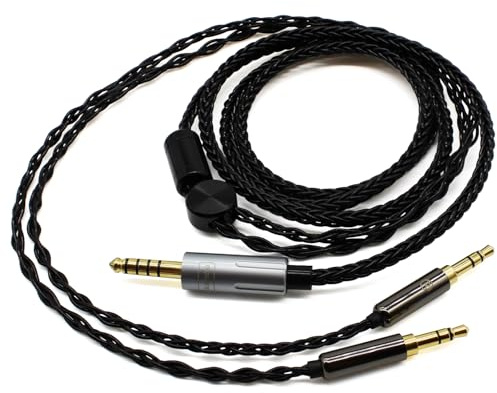 Youkamoo 4.4mm Balanced Headphone Replacement Cable Dual 3.5mm to 4.4mm Over-Ear Headphone Wire for DACs & Headphone Amps, Headphones, Various Music Players, Black 3 Meters, 10FT