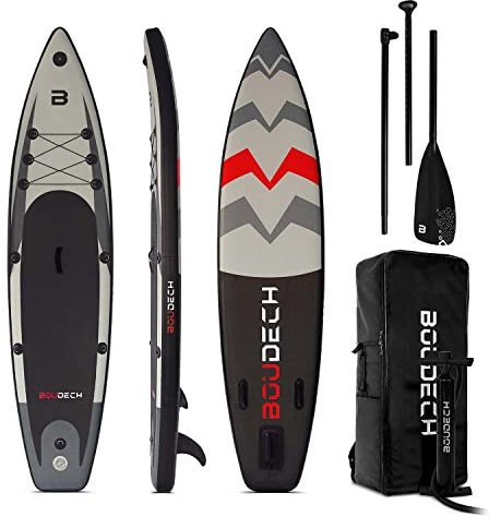 Stand Up Paddle Board Race Aufblasbares SUP-Board 315 x 70 x 15 cm mit verstellbarem Paddel, Fußkettchen, Inflator, Reparaturset, Tragetasche, geeignet, Gewicht max. 140 kg