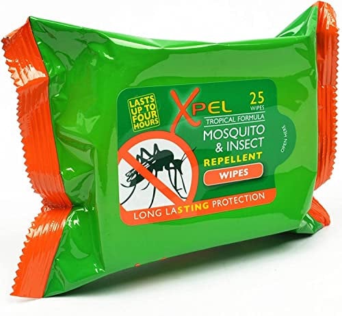 VONRUSS-UK Sensitive DEET Free Insect/Mosquito Repellent Wipes Bug Cooling Lasting Protection by Xpel (Adult Wipes)