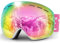 Trusiel Skibrille, Skibrille Damen Herren Anti-Fog Skibrillen OTG, Skibrille für Brillenträger, 400 UV-Schutz Schneebrille Kompatibler Helm (Rosa (VLT 21%))