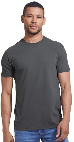 True Classic Herren T-Shirt mit Rundhalsausschnitt und kurzen Ärmeln, Pack of 1, Carbon, M