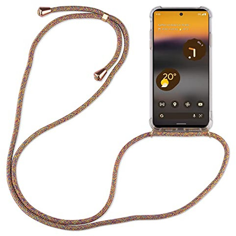 Hülle Kompatibel mit Google Pixel 6A | Handykette Smartphone Halskette Hülle mit Band | Handyhülle mit Kordel zum Umhängen Kompatibel für Pixel 6A | Rainbow