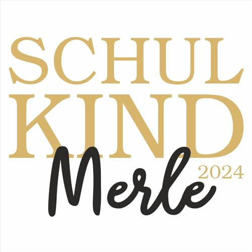 Bügelbild Schulkind Farbwahl Wunschname mit Jahreszahl 14 cm handwritten FLEXFOLIE Schulstart Aufbügler Applikationen Bügelsticker für Stoffe Textilien Aufbügeln