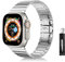 LanQii Correa Compatible con Apple Watch Series 10 46 mm/9/8/7 45 mm/Watch Ultra 2/1 49 mm, Acero Inoxidable Banda Pulsera para Apple Watch SE 2/1 44 mm/Watch Series 6/5/4 44 mm/3/2/1 42 mm, Plata
