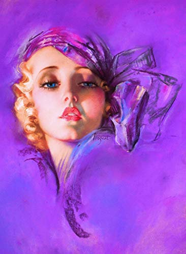 Metallschild 1920Er Jahre Pin-Up Girl Lila Zoe Mozart Bild Wanddekoration Generisch Badezimmer Dekor Lustiges Metall Wandposter Für Badezimmer Bar Office 20x30 cm