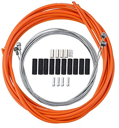 Universal Fahrrad Schalthebel Gehäuse Set für Shimano für Sram Schaltwerk Bremsschlauch MTB Rennrad (orange)