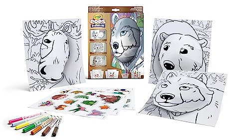 CRAYOLA POPS - 3D-Aktivitätsset, zum Ausmalen und Erstellen von 3D-Bildern, kreative Beschäftigung und Geschenk für Kinder, Thema Wildnis, ab 6 Jahren, 04-2807