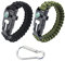 Paracord Survival Armband, Multifunktion Paracord Armband Überlebensarmband, 2 Stück 5 in 1 Outdoor Survival Kit für Herren Damen, mit 1 Karabinerhaken, für Wandern, Camping, Bootfahren, Notfall