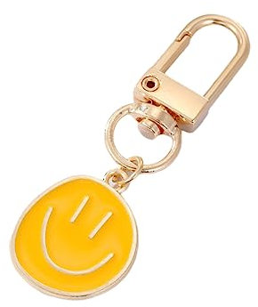 KiErx Schlüsselanhänger 2 Stück Legierung Smiley Schlüsselanhänger Rucksack Handtasche Schlüsselanhänger Auto Schlüsselanhänger, Gelb
