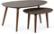 HOMN LIVING Juego 2 mesas Centro Eclipse Color Nogal, Madera Maciza, 100 cm (Ancho) 60 cm (Profundo) 45,5 cm (Altura)