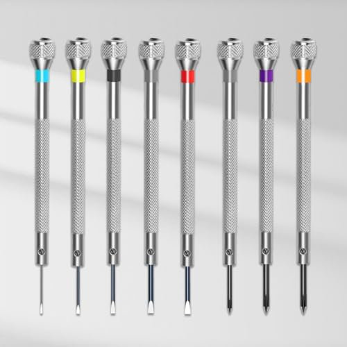 STAYOF 8 Pz Cacciaviti Precisione, Set Cacciaviti, Cacciavite per Occhiali, Set Cacciaviti Professionali 0.6-1.6 mm, Cacciaviti Orologiaio Professionali, per Occhiali Orologi Gioielli e Elettronica