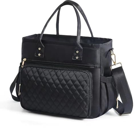 LoKori Isolierte Lunch-Tasche für Damen, Große Lunch-Tasche, Wiederverwendbare, Auslaufsichere Kühl-Lunch-Tasche mit Seitentaschen und Schultergurt für Arbeit, Picknick,A