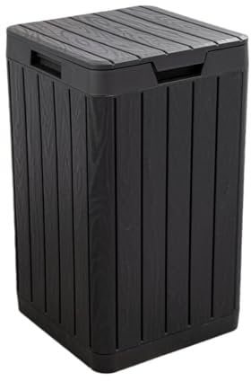 TOOMAX - Poubelle de jardin 80 Litres Noire Résine inaltérable Couvercle à pression, PR4731