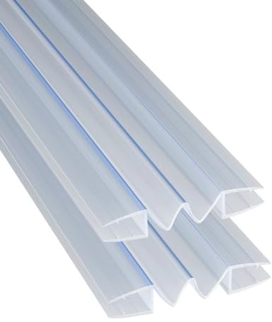 WITEN&NOCK 200cm 2er Set Duschdichtungen Ersatzdichtung entfaltbar für Glas zu Glas Verbindung Duschtür Dichtung Gerade Glasstärke 5-6 mm