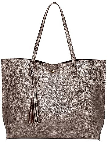Damen-Umhängetasche aus weichem Kunstleder mit großer Kapazität und Quasten-Handtasche, hohe Kapazität, PU-Quasten-Umhängetasche für Damen-Umhängetasche Männer Taschen Umhängetasche (Bronze, One Size)
