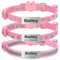 kodinsiivous 3 Pack Katzenhalsband mit Namensschild und Glocke, Personalisierte Reflektierendes Katze Halsband mit Sicherem Schnellverschluss,Haustierhalsband für Mädchen & Jungen(Rosa)