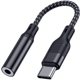 JZK USB C to 3.5mm Jack Headphone Adapter Type C to Aux Digital Audio Earphone Adaptor with Hi-Res DAC Chip Compatible with iPhone 15 Pro/Max, Samsung Galaxy S24/S23, Pixel 3, iPad Pro etc 