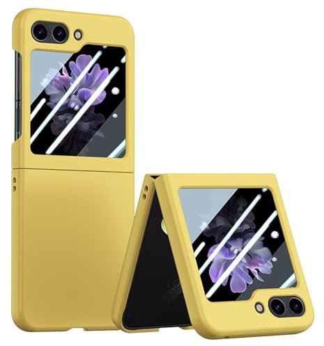 EASSGU Coque en Silicone Adaptée pour Samsung Galaxy Z Flip6 / Samsung Galaxy Flip 6 2024 (6.7 inches), Étui de Téléphone Résistante Aux Chutes et Aux Rayures - Jaune