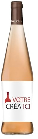 Vin rosé BOULAOUANE 75cl - Bouteille de vin personnalisée avec Texte & Image [ Etiquette bouteille personnalisable ] (1 bouteille)