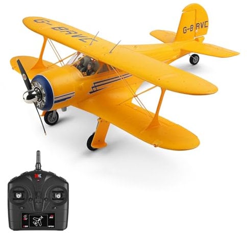 Dodoore RC Plane A300 Remote Control Plane Brushless 2.4GHz 6G Level Flight 3D Stunt Mode 6-Axis Gyroscope LED Lights Low Battery Alarm Gliding Aircraft Fixed Wing Gift for Kids Adults Yellow