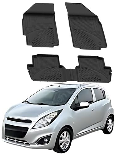 Sahler Fußmatten Automatten kompatibel mit Chevrolet Spark 2009-2026 | 4.5D Premium TPE Gummi Antirutsch Gummimatten Wasserdicht Car Auto Matte Schwarz