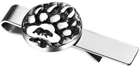 Flongo Bärenklaue Wikinger Manschettenknöpfe für Herren: Tiere cufflink Bären Vintage Silber Knöpfe skandinavischen Piraten norwegischen Schmuck Edelstahl runden Guss Amulett Vater Geschenk