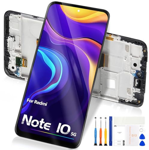 Atwist Écran LCD pour Xiaomi Redmi Note 10 5G, pour Redmi Note 10 2021 LCD Écran Tactile Numériseur M2103K19G M2103K19C LCD Display Remplacement Verre Panneau Capteurs Assemblée avec Cadre