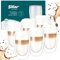 Sillar Doppelwandig Kaffeegläser 6 Stück x 450 ml Latte Machiatto Gläser | Großes Hitzebeständiges Doppelwandglas Thermogläser | Kaffeegläser temperaturbeständig Mokkatassen, Teegläser