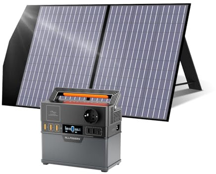 ALLPOWERS Estación de Energía Portátil S300, 288Wh Generador Solar, Salida CA 230V/300W (Pico 600W), Carga Rápida 1.5H,Batería Externa para Camping, Emergencias y Uso Doméstico (S300 PLUS+027(100W))