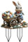 Gartenstecker Osterhasen zum Stecken, Osterdeko Ostern Garten Hasen Deko Outdoor Vintage für Draußen Frühling, Osterhase Außen Frühlingsdeko Osterhasen Figuren Groß (D)