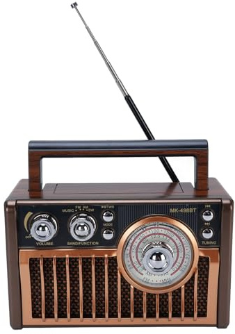 Multi -Band -AM -FM SW -Radio, 4 in 1 Retro -Radio, 1200 MAh Wiederaufladbares Notfallradio mit Einziehbaren Antenne und Präzisen Tuning