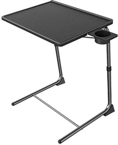 Mesa de cama plegable, mesa con bandeja ajustable for TV, bandeja for cena con TV en la cama y el sofá, mesa plegable cómoda con 6 ajustes de altura y 3 de ángulo de inclinación (negro)(Black)