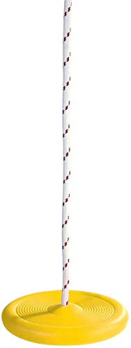 Tellerschaukel Swing Schaukelsitz 28 cm Durchmesser für Kinder ab 3 Jahren geeignet aus Kunststoff in der Farbe gelb mit Einer Aufhängeöse für den In- und Outdoor-Bereich geeignet von Dohany.