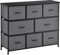 HOMCOM Kommode mit 8 Schubladen aus Stoff Aufbewahrungsschrank Kommodenschrank mit Griffen, Metallgestell, Modern-Design Schrank für Schlafzimmer, Wohnzimmer Dunkelgrau