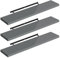 WOLTU Wandregal Set von 3 Regalen Wandboard Freischwebend Schweberegal CD DVD Regal Bücherregal Holz Board 120x22,9x3,8cm Hochglänzend Grau RG9484gr-3