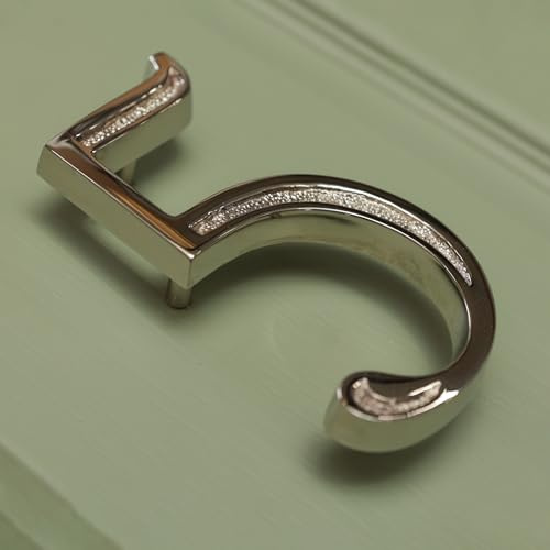 Floatinig House Number | 5 inch Modern Door Sign Numbers Signs Plaques | Street Home Address Numerals (Polished Nickel, 5)
