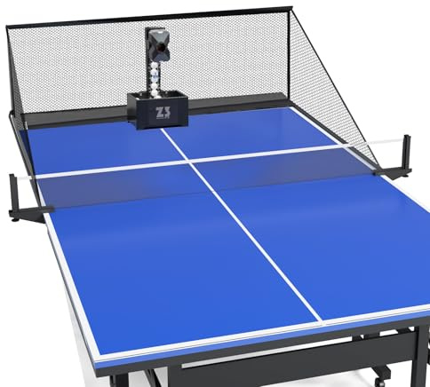 Table Tennis Robot with Remote Control, 100 Balls & Net, Professional Ping Pong Training Machine with Oscillate & Random Modes, Adjustable Spin/Speed/Frequency for Home, Club Practice