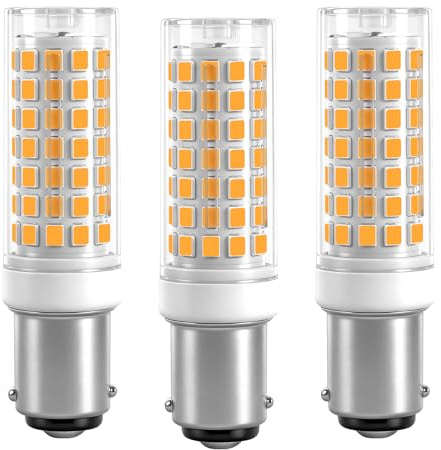 LUHMQ B15D LED Glühbirne Nähmaschinenlampe, 6W (Entspricht 60W Halogen), 600 Lumen, BA15D Doppelkontakt Stecklampe für Nähmaschine & Haushalt AC220-240V Breitstrom (Warmweiß 3000k, 3 Stück)
