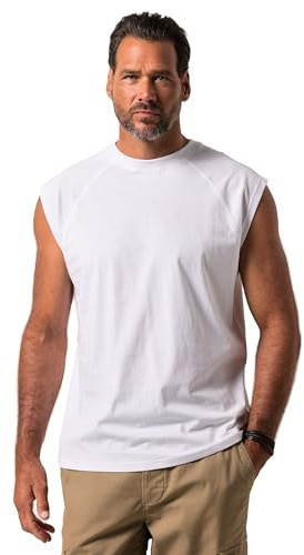 JP 1880 Herren große Größen Übergrößen Menswear L-8XL Tanktop, überschnittene Schultern, Rundhals Offwhite 4XL 826660200-4XL