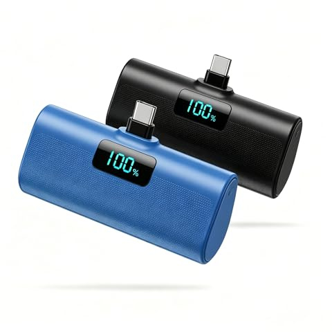 [2-Pack] Power Bank for iPhone 17/16/15 Series, 5200mAh Portable Charger PD | Upgraded Battery Pack Built-in USB-C Connector Compatible with iPhone 17/17 Pro/17 Pro Max/16/15 Series,Samsung,Android